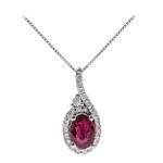 Gouden halsketting met een AAA Mozambique robijn