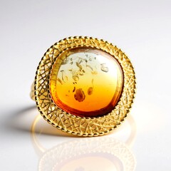 Anello in argento con Ambra Sunrise Baltica