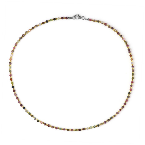 Zilveren halsketting met toermalijnen