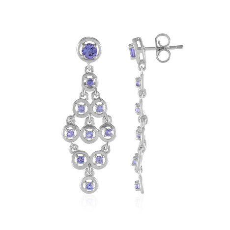 Tansanit-Silberohrringe