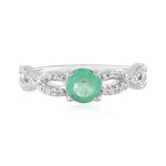 Russischer Smaragd-Silberring (Adela Silber)