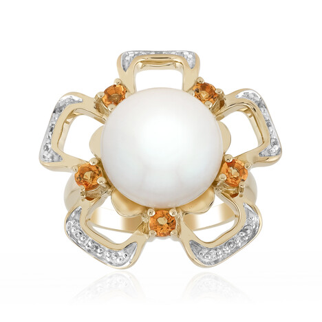 Zilveren ring met een Witte zoetwater kweekparel (TPC)