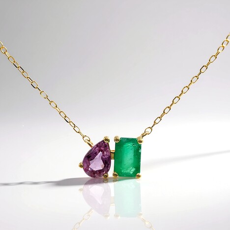 Collana in oro con Smeraldo Zambia AAA (CIRARI)