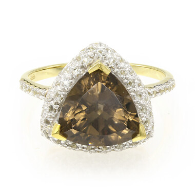 Bague en argent et Quartz fumé