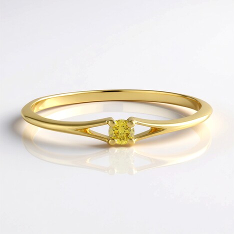 Anello in argento con Diamante Giallo I2
