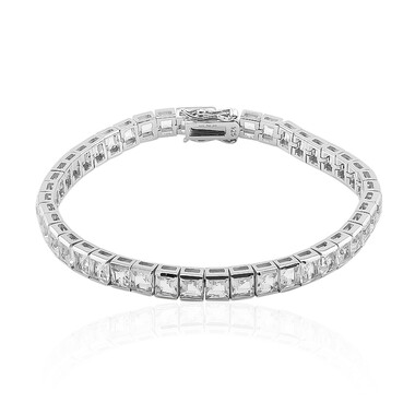 Weißer Topas-Silberarmband
