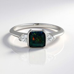 Zilveren ring met een Mezezo opaal (de Melo Essence)
