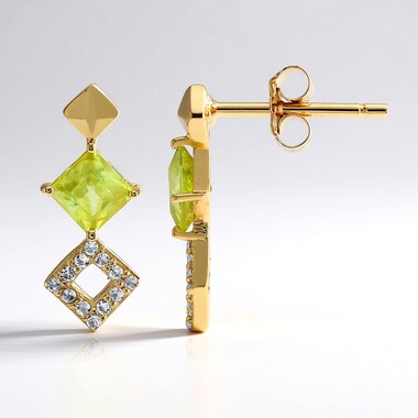 Pendientes en oro con Esfena