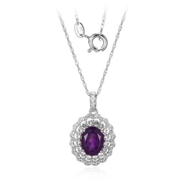 Sambia-Amethyst-Silberhalskette