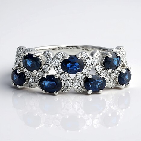 Anello in oro con Zaffiro Ceylon Blu (CIRARI)