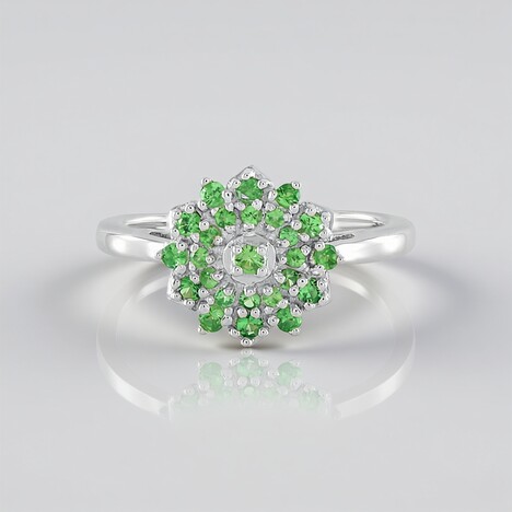 Anello in argento con Tsavorite della Tanzania