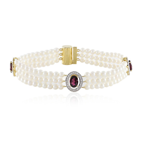 Weiße Süßwasserzuchtperlen-Silberarmband