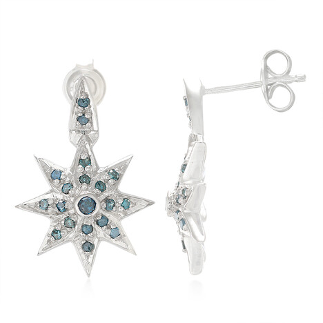 Zilveren oorbellen met Fancy diamanten