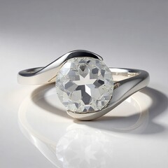 Anello in argento con Topazio Bianco