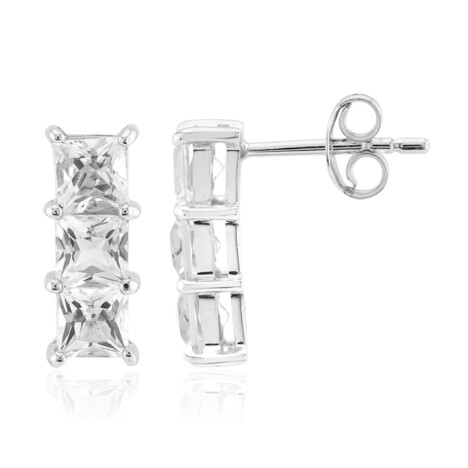 Pendientes en plata con Topacio blanco