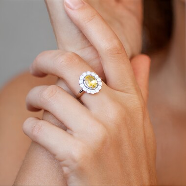 Anello in argento con Berillo Giallo