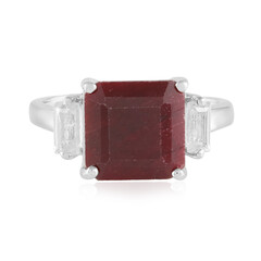 Rubinfarbener Korund-Silberring