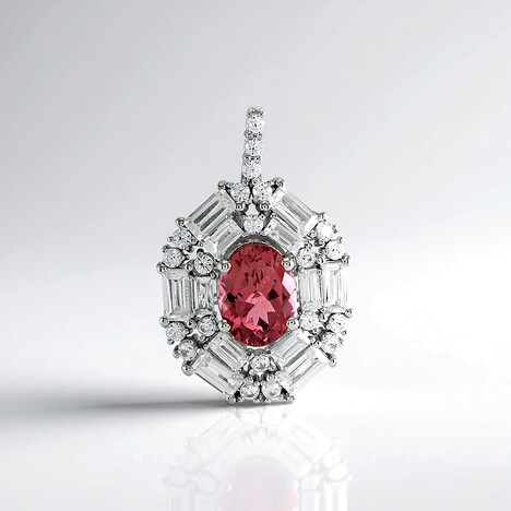 Ciondolo in argento con Tormalina Rosa (Adela Silber)