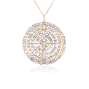 Zilveren halsketting met Groene Minary Labradorieten (KM by Juwelo)