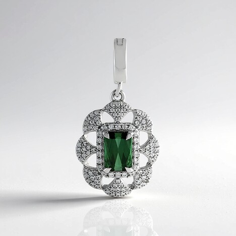Pendentif en argent et Tourmaline verte de Benedito