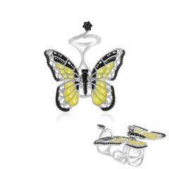 Schwarzer Spinell-Silberring (Dallas Prince Designs)