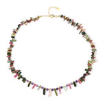 Zilveren halsketting met toermalijnen