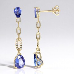 Orecchini in oro con Tanzanite AAA