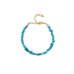 Neonblauer Apatit-Silberarmband