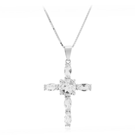 White Topaz Silver Necklace