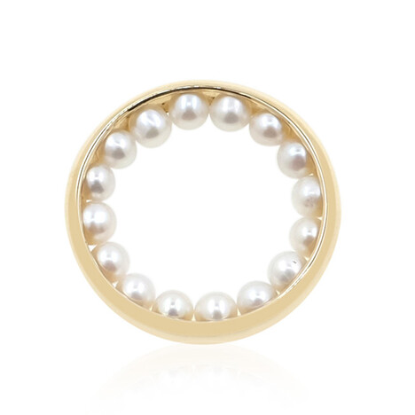 Weiße Süßwasserzuchtperlen-Goldanhänger (de Melo)