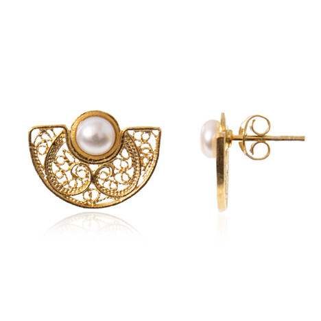 Süßwasserzuchtperlen-Silberohrringe (Joias do Paraíso)