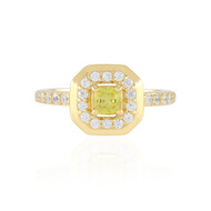 Gelber Ceylon-Saphir-Silberring