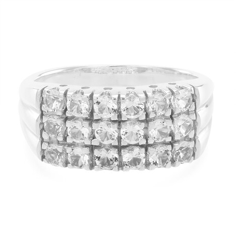 Weißer Topas-Silberring