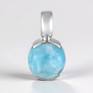 Zilveren hanger met een larimar