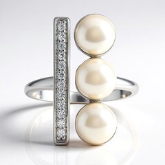 Anello in argento con Perla d'Acqua Dolce Bianca