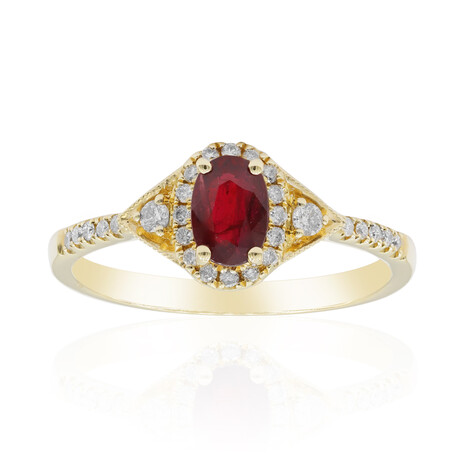 Anello in oro con Rubino Mozambico AAA (CIRARI)