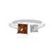Anello in argento con Zircone Cognac