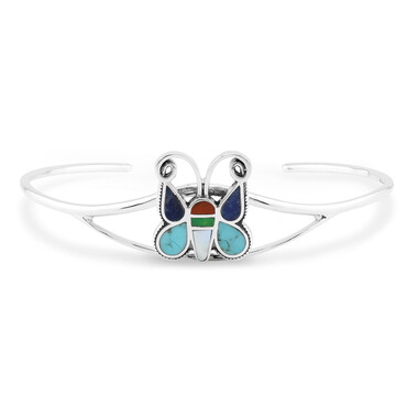 Kingman Blue Mojave Turquoise Silver Bangle (Jones Lee)