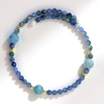 Bracciale in acciaio con Cianite del Nepal (Riya)
