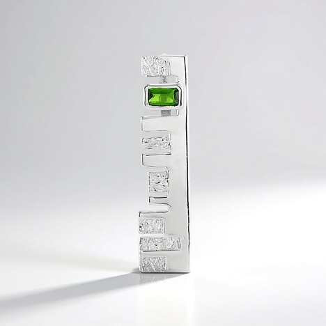 Ciondolo in argento con Diopside Russo (SAELOCANA)