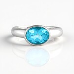 Anello in argento con Topazio Blu Paraiba