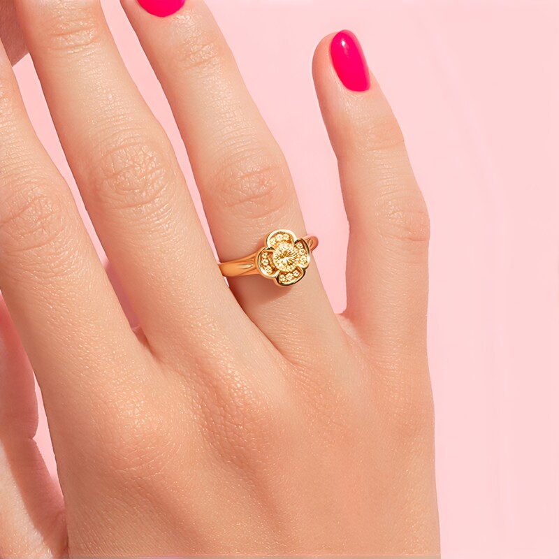 Anillo en oro con Diamante rosa de Francia de Argyle SI1 (Annette)