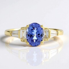 Anello in oro con Tanzanite AAA