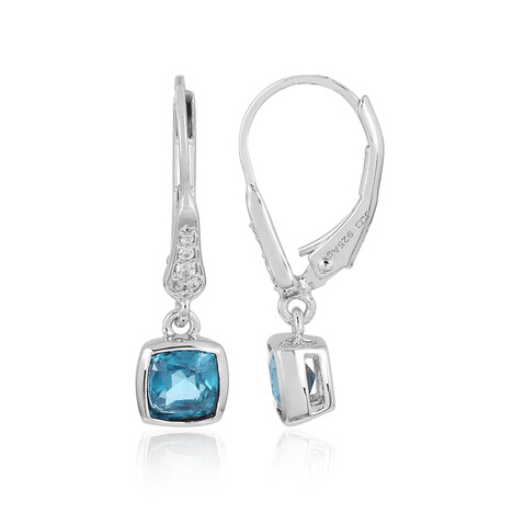 Petrol-Kyanit-Silberohrringe