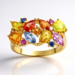 Anello in oro con Zaffiro Arancione di Tuléar  (de Melo Gold)