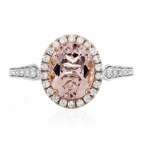 14K AAA Morganite Gold Ring (CIRARI)