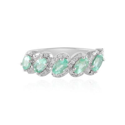 Bague en argent et Emeraude de Russie