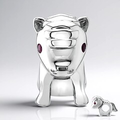 Charm in argento con Rubino