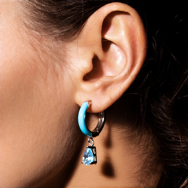 Sky Blue Topaz Silver Earrings