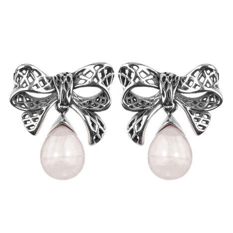 Orecchini in argento con Quarzo Rosa (dagen)